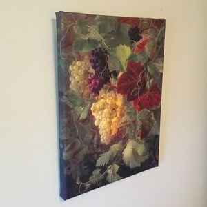 FALL GRAPES AND VINES PRINTED ON CANVAS OVER A FRAME 9"×12"×3/4"